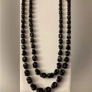 Vintage Estate Black Beaded Necklace